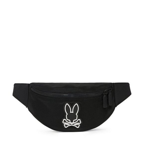 Psycho Bunny Black Hip Canvas / Buffed Leather Bag - NWT - Picture 1 of 3